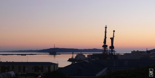 Silhouettes of cranes - Silhouettes de grues