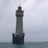 La Jument lighthouse after a series of storms