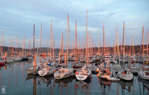 Orange masts - Coucher de soleil