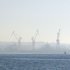 Brest cranes in the mist
